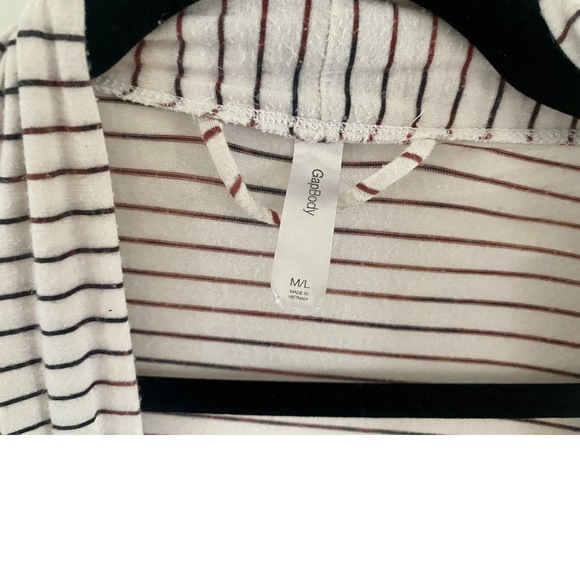 GAP BODY Black and White Striped Modal Robe (M/L) - Picture 4 of 9